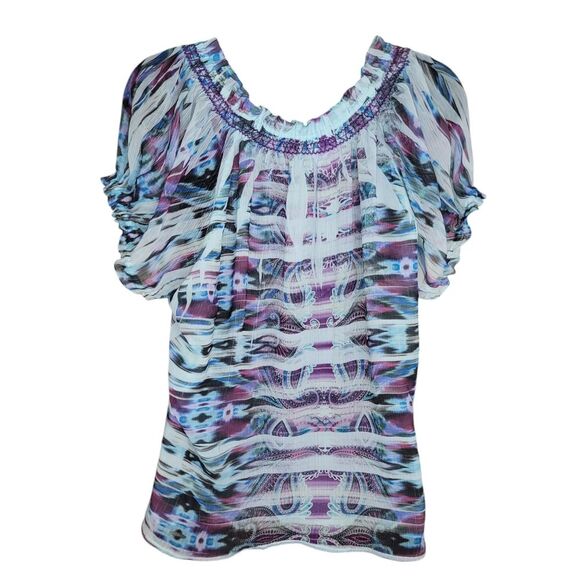 Unity World Wear Bohemian Sublimation Peasant top blouse 1x - Picture 2 of 7